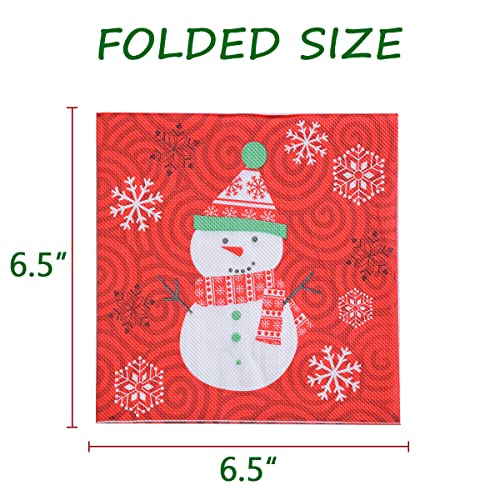 Ggboy 40 Pcs Christmas Napkins, Xmas Christmas Snowman Paper Napkins, Christmas Napkins Paper Holiday Napkins Christmas Cocktail Napkins Christmas Disposable Napkins Christmas Dinner Napkins #TOP3