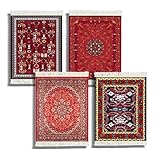 FDTCHENG Oriental-Style Rug Table Carpet Coaster Set Absorbent Drink – Native American Inspired Colorful Cute & Sturdy Table Rugs for Coffee & Dining, Prevents Drips & Slipping (Timeless Elegance)