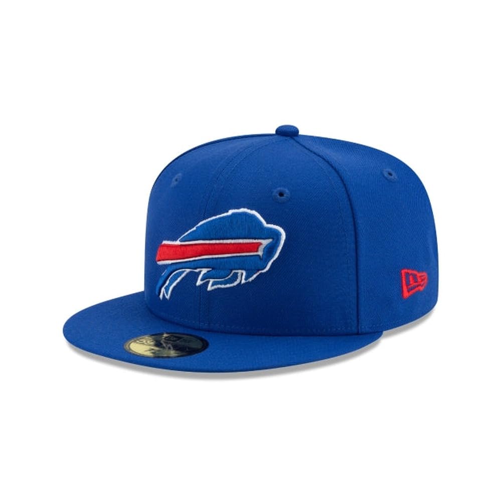 New Era NFL 59FIFTY Buffalo Bills Blue Team Color Logo Authentic Collection Fitted On Field Football Cap Hat