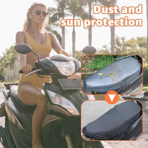 Casenly Motorrad Sitzbankbezug, Oxfordtuch Sitz Motorradbezug, Schwarz Wasserdichter Sitzbezüge für Motorrad, Staubkissenbezug Schutz mit Gummiband für Roller Moped Sitzbezug, 60x92cm