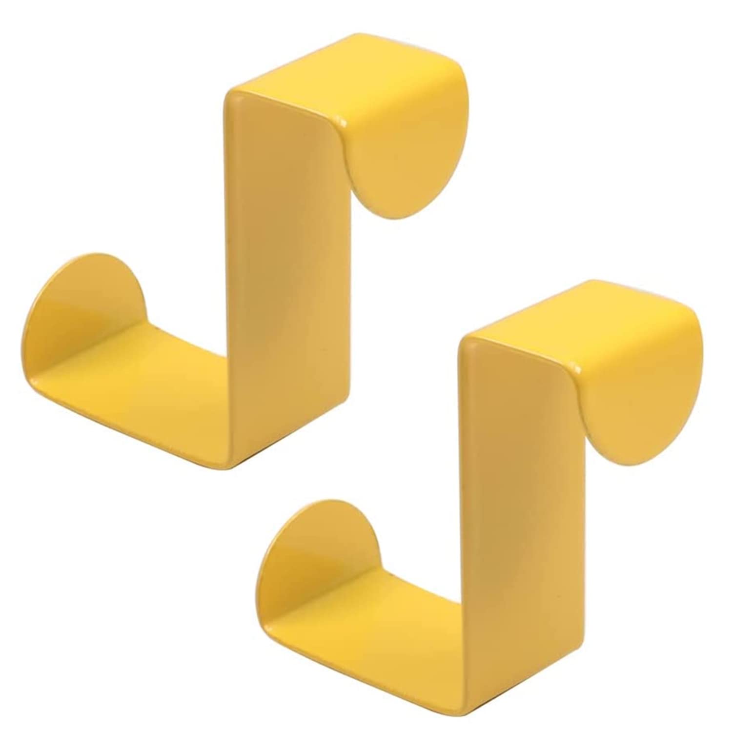 MroMax Stainless Steel Over Door Hook Reversible Z-Shaped Hanging Hooks 67mm x 26mm yellow 2pcs