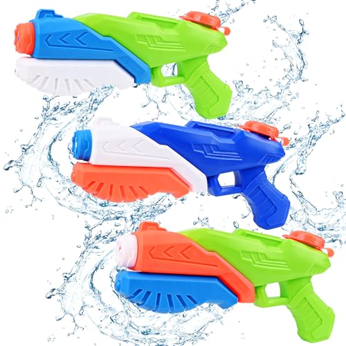 Pistola ad Acqua Potente per Bambini, Euakee 3 Pezzi Pistole ad Acqua con Capacità di 400ML e...