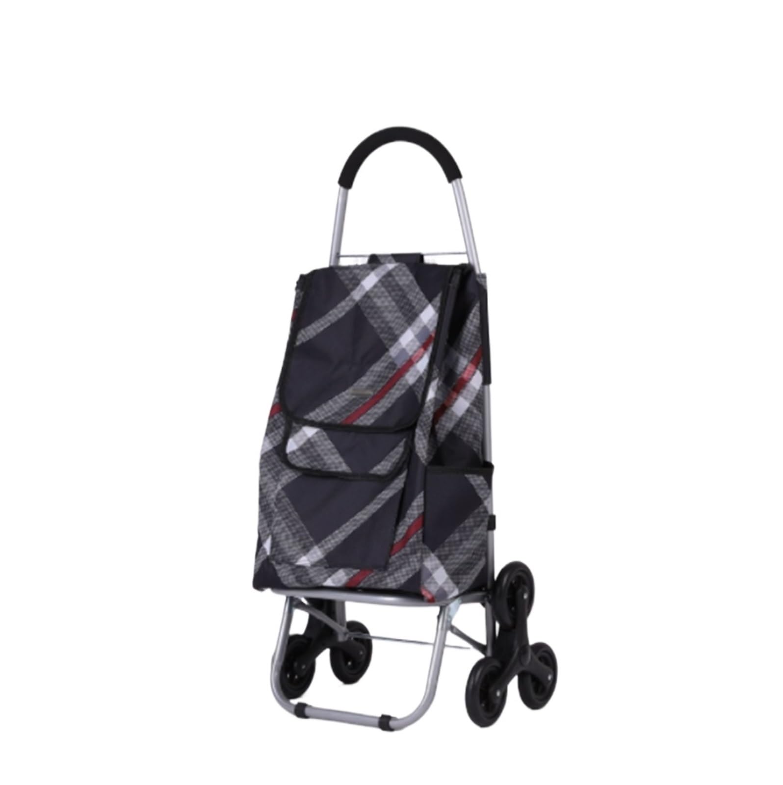 Shopping Trolley Foldable Shopping Cart Stair Climbing Trolley For Groceries Travel Utility Cart(Black)