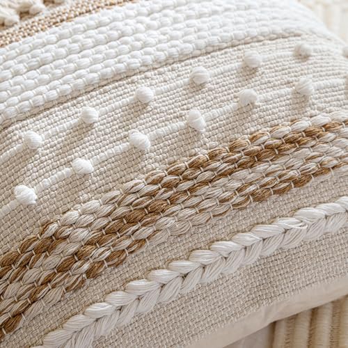 Blissblush LW Neutral Beige Decorative Lumbar Pillow Cover 14X36 Boho Long Body Pillow thumb #6