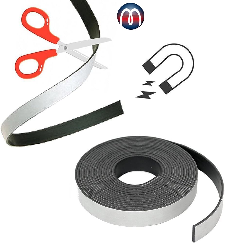Bande Magnétique Noire 10mm X 0.85mm X 5m - Découpable Et Inscriptible - Repérage