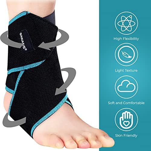 Ankle Support Brace Adjustable Ankle Brace Compression Wrap for Men Women Injury Recovery Weak Ankles Sports Running Plantar Fasciitis Achilles tendonitis Ligament Damage 1 PC Blue