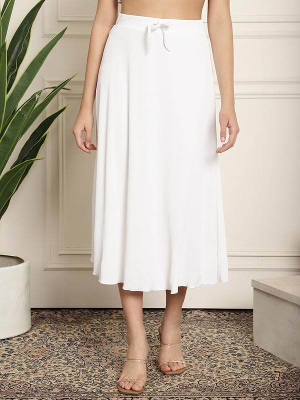 Image of NEUDIS Women Black Ribbed Flared Maxi Skirt
