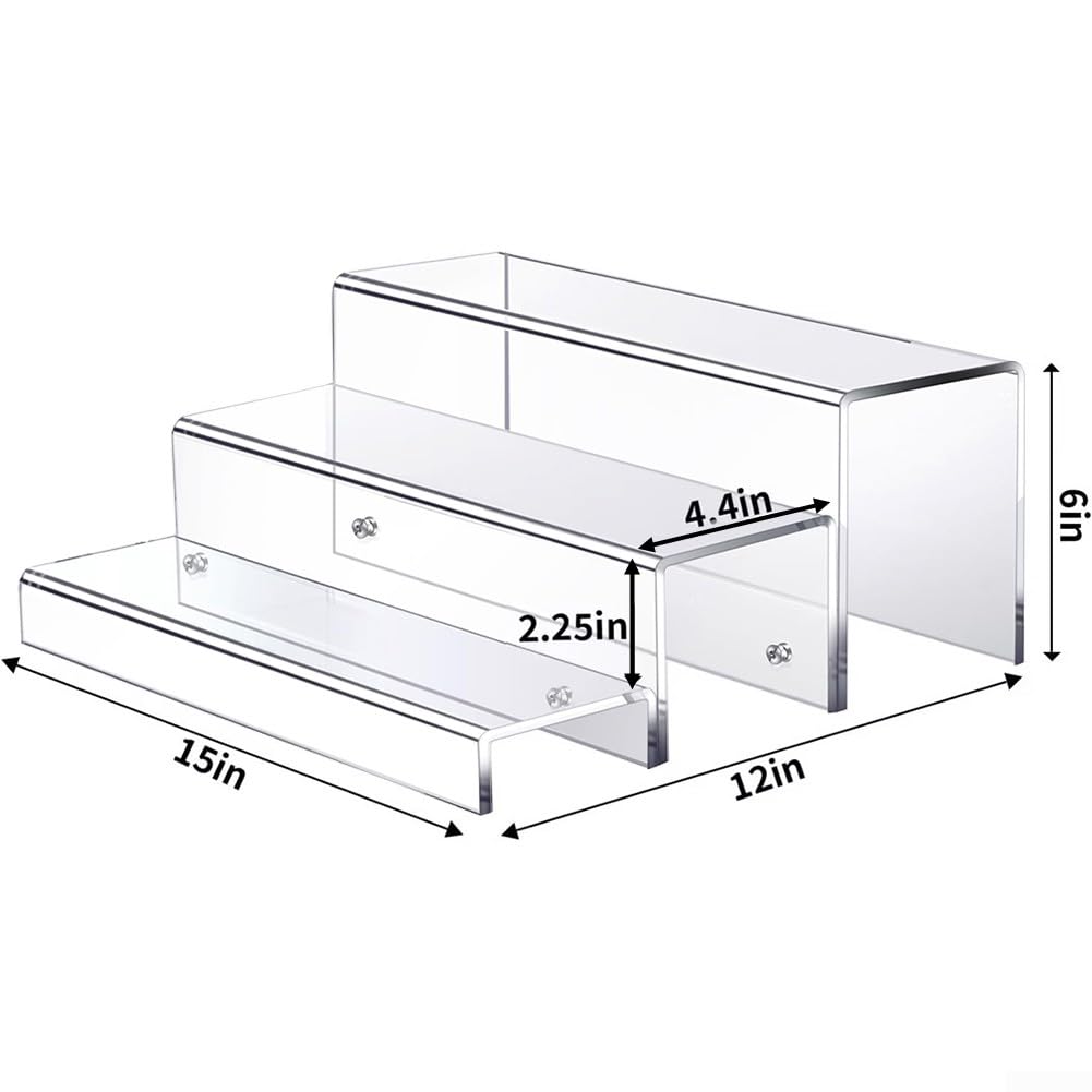 Klarer Acryl-Display-Ständer, Acryl-Präsentationsständer for Schmuck, Parfüm, Cupcakes, 3 Stück, Schwarz und Transparent(Black)