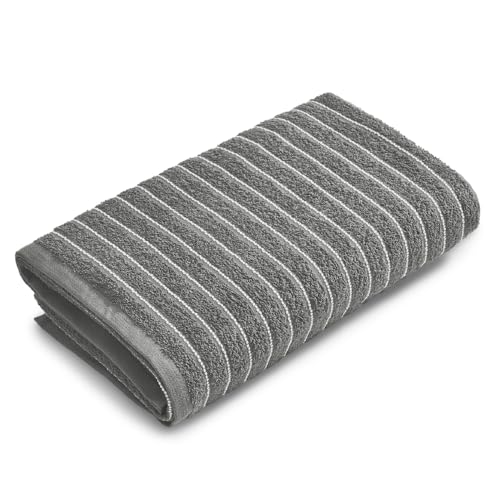 Image of Welspun 2-in-1 Towels for Bath Large Size | 100% Cotton Bath Towel | 250 GSM | High Absorbency & Quick Dry | Soft Feel | Bath Towel for Men & Women | 70 x 150 cm | Gunmetal Grey