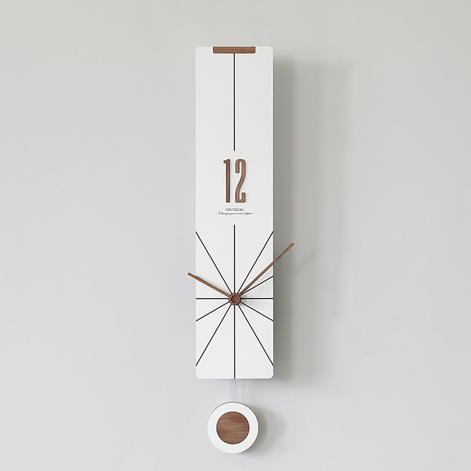 Moderno Decoración Reloj De Pared con El Péndulo, Reloj Pared Silencioso Sin Tic-TAC, Decoración Batería para Escuela, Sala Estar, Cocina, Oficina(White2)