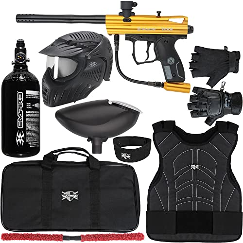 Action Village Kingman Spyder Victor Protector Paintball Gun Package Kit Protector 2 (Gloss Gold, Glove Size - Large/X-Large)