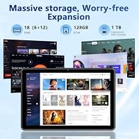 Aobante Tablet 25,4 cm, 2025 Android 15 neueste Tablets, 18 GB + 128 GB, 1 TB erweiterbar, Widevine L1 kompatibles Octa-Core-Tablet mit WiFi 6, 6000 mAh Akku, Dual-Kamera (5 MP + 8 MP) – Ansicht 2