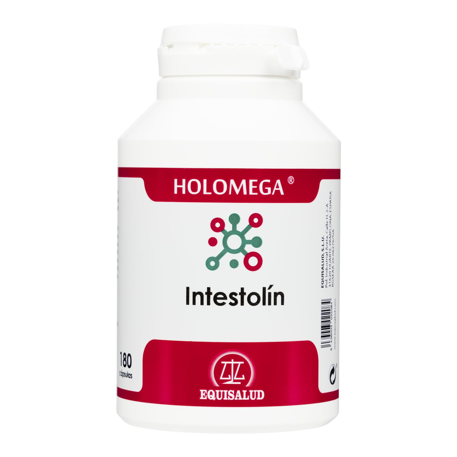 Equisalud - Holomega Intestolín 180 Cápsulas - Soporte para el Confort Digestivo y el Bienestar de la Microbiota Intestinal - L-Glutamina, Prebióticos y Biotina