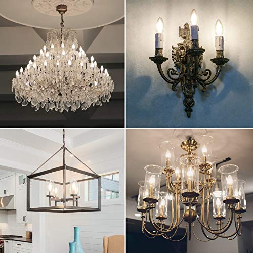 Cotanic Dimmable E12 Candelabra Led Bulbs, 60W Equivalent,4000K Daylight,600Lm Ceiling Fan Light Bulb,C35 Filament Chandelier Light Bulbs B11 Candle Lights With Clear Glass,Pack Of 6 #TOP1