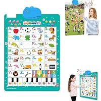 Electronic Alphabet Wall Chart,Kids Interactive Educational Wall Chart Talking Toy,Kids Learning Poster For Toddler Age 3 4 5+,Interactive Educational Toddler Toy, Xmas Birthday Gifts (letters)