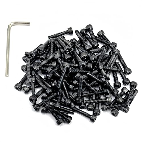 100pcs M4 x 20 mm 12.9 Grade Alloy Steel Hex Socket Head Cap Screws Bolts,Black Oxide Finish