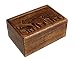 Christmas Thanksgiving Gifts Country Style Wooden Keepsake Trinket Jewelry Box Organizer Multipurpose with Hand Carved Elephant Motifs