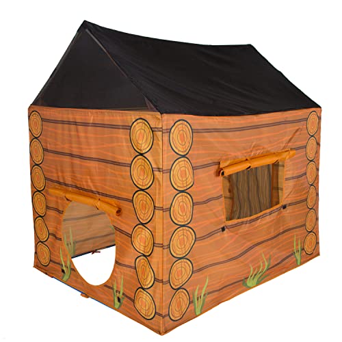 Pacific Play Tents 61804 Kids Hunt'n Cabin Tent Playhouse, 48" x 38" x 48", Brown - Thumbnail 5