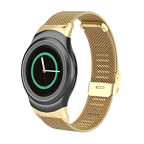 Gheper Correa de Metal Compatible con Samsung Gear S2 de malla tejida de acero inoxidable, Correa de repuesto para Gear S2 Sport Smart Watch SM-R720/R730, no para S2 Classic R732