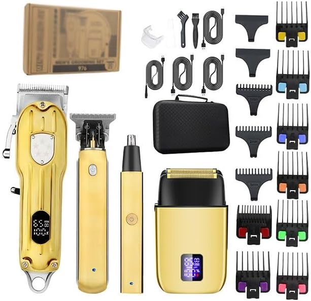 Metal Body High Power Electric Trimmer Beard Set for Shaving Mustaches
