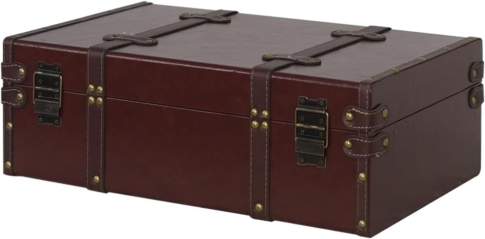 Vintage suitcase, small luggage compartment, fashionable vintage suitcase, travel style decorative storage box, perfect for wedding and souvenir decoration boxes (Retro Red)