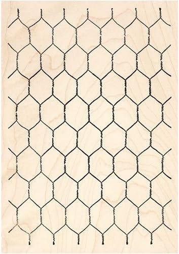 Chicken Wire Collage Background Rubber Stamp
