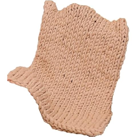 BBPM Chunky Knit Throw Blanket Hand Knit Blanket Luxury Soft Cozy Merino Wool Throw Blanket Large Throw Bed Blanket for Couch, Sofa, Home Decor,Gift - Machine Washable,Brown,60x80cm/23x31in Cover