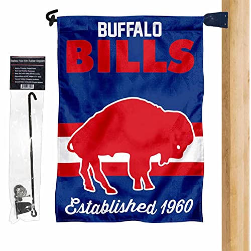 Support pour poteau de drapeau de jardin rétro WinCraft Bills en métal rigide durable