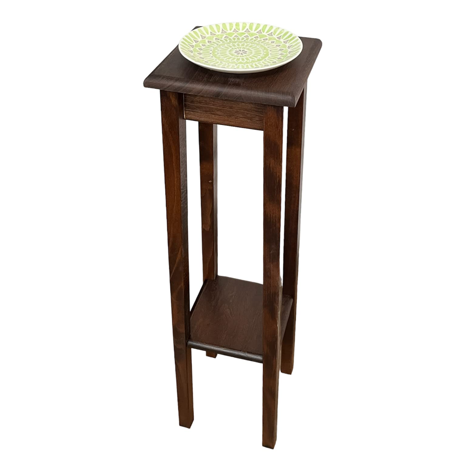 Marvin Colonna In Legno Noce Arredo Casa Ingresso Soggiorno Mobile Portavasi Portatelefono Supporto Ripiani Salvaspazio (97 cm)