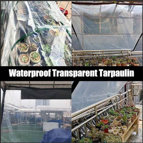 Lona impermeable transparente exterior con ojales para plástico protector de lluvia 7