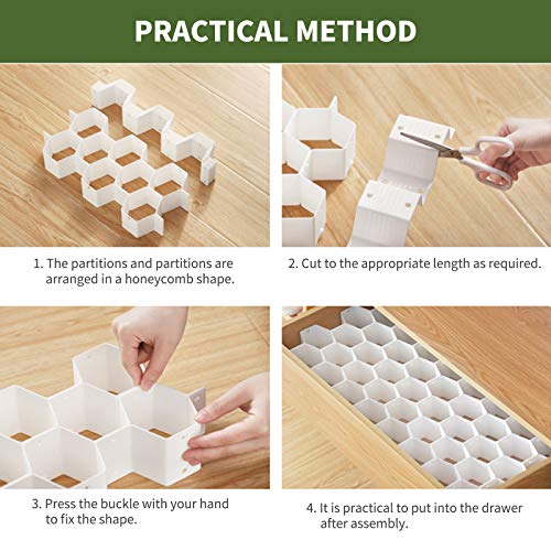 Kocuos Honeycomb Separator Adjustable Drawer Organizer Divider For Underwear Belt-Scarf Socks Organizer (White) #TOP5