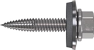 Dünnblechschrauben RP-T2 Plus Blechschrauben 4,5x25 mit Sechskantkopf und E14 Dichtung, Bi-Metall A2, Stahl verzinkt- 100 Stück