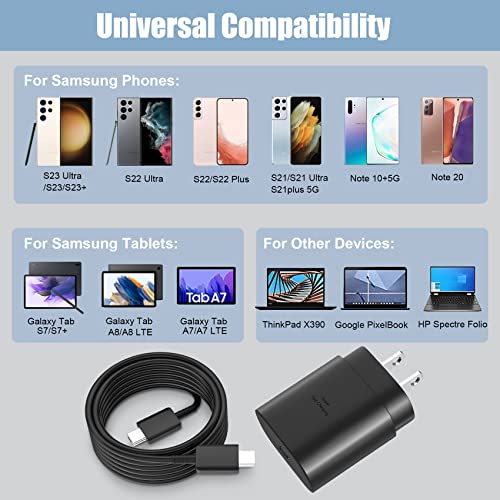 S23 S22 Ultra Super Fast Charger Type C,10Ft Type C Charger Cable Fast Charging With 25W Usb C Fast Wall Charger Block For Samsung Galaxy S23 Ultra/S23/S23+/S22/S22Ultra/S22+/S21/S20 /Note 10 20 Ultra #TOP4