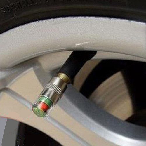 YESBAY Tire Pressure Gauge, 4 Pcs Auto Car Tire Pressure Monitor Valve Stem Caps Sensor Indicator Alert