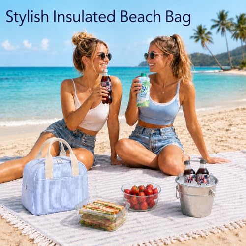 Image of LOVELYWIND Lunch Box for Women Cute Lunch Bags for Women Lunch Tote Bags Reusable Insulated Lunch Box Large Capacity Reusable Insulated Cooler for Work or Travel Gifts or Beach