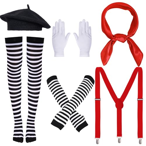 6Pack Women Mime Artist Costume Accessories Girl French Mime Cost...