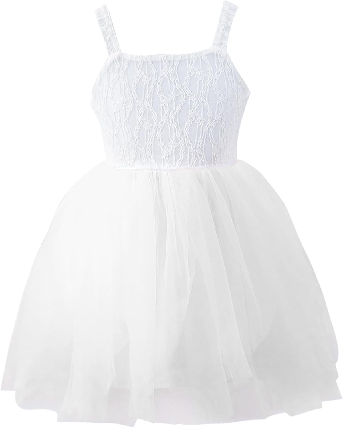 Baby Girl Tutu Dress Lace Strap Dresses A-Line Tiered Tulle Party Sundress for Birthday
