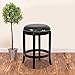 Flash Furniture Margaret 24'' High Backless Cappuccino Wood Counter Height Stool with Black LeatherSoft Swivel Seat