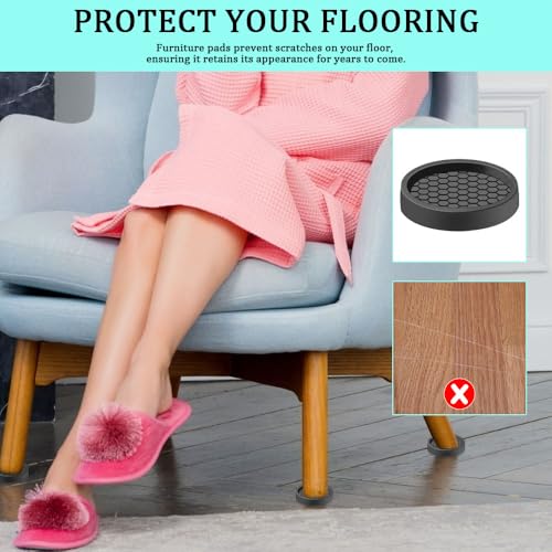 4 Stück Gummi Möbeluntersetzer,5cm Füße Protector Pad,Antirutsch Pads für Möbelrollen,rutschfeste Greifer-Möbelfüße, Rutschsichere Möbeluntersetzer, Bodenbeinschutz, Tisch- und Stuhlstopper
