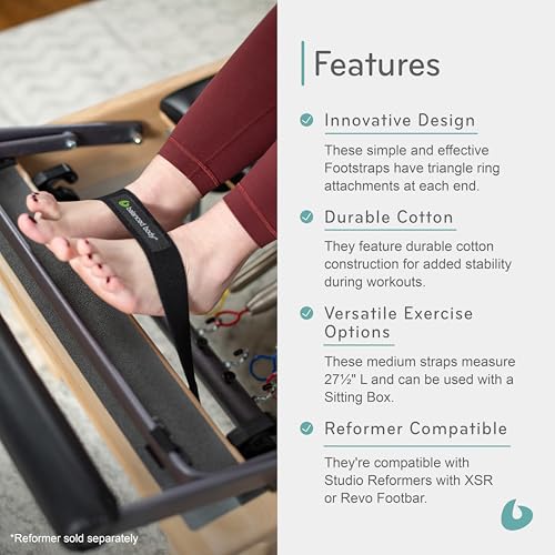 balanced body medium cotton or padded footstrap for pilates reformer compatible with studio reformer xsr or revo footbar pilates equipment accessory 275 inches
