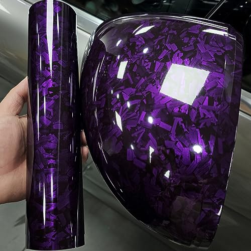 Image of LZLRUN Gloss Purple Forged Carbon Fiber Car Vinyl Wrap Film 3ft x 10ft