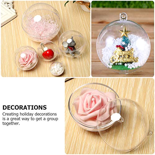 Healifty Pack of 20 Christmas Baubles Large 8 cm Christmas Tree Fillable Baubles with Clear Line for Craft Decorations - Image 5
