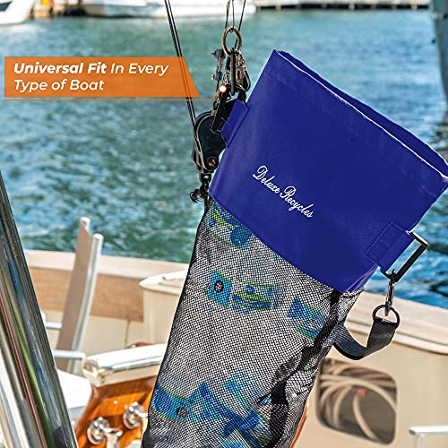 Deluxe Recycles Portable Mesh Trash Bag For Boat - Washable Leakproof Outdoor Garbage Bags For Boat, Kayak Or Camper – Lightweight & Large Capacity Bin Bag (Blue) #TOP6