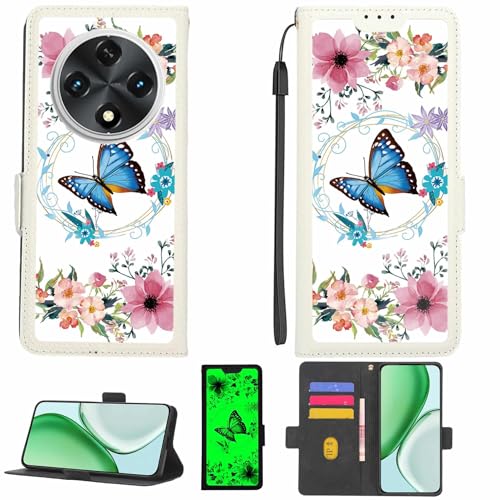 Kinetijy Case Compatible for UMIDIGI G100A Phone Case Flip Cover [with Tempered Glass Screen Protector][RFID Blocking][Luminous Effect] LPT-LHD