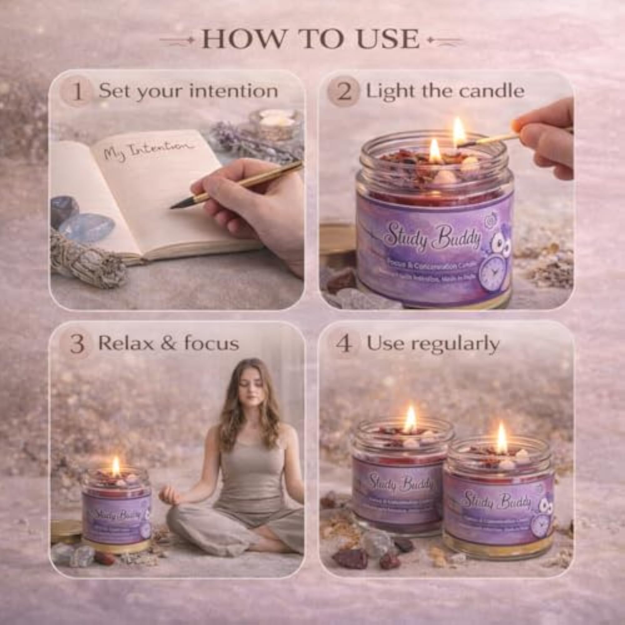 Study Buddy Jar Candle | Focus Concentration & Memory Boost