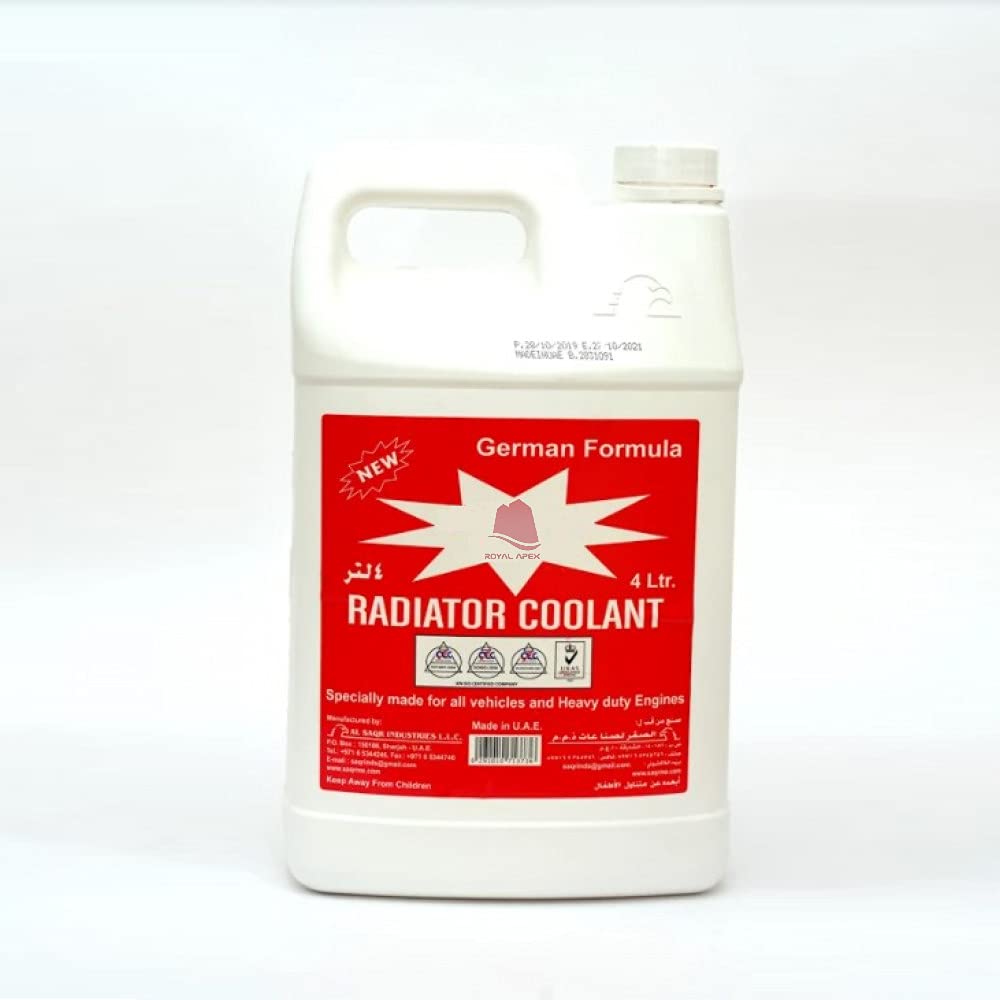 Radiator Coolant Red, Specially Made for All Vehicles and Heavy Duty Engines - 4 Ltr