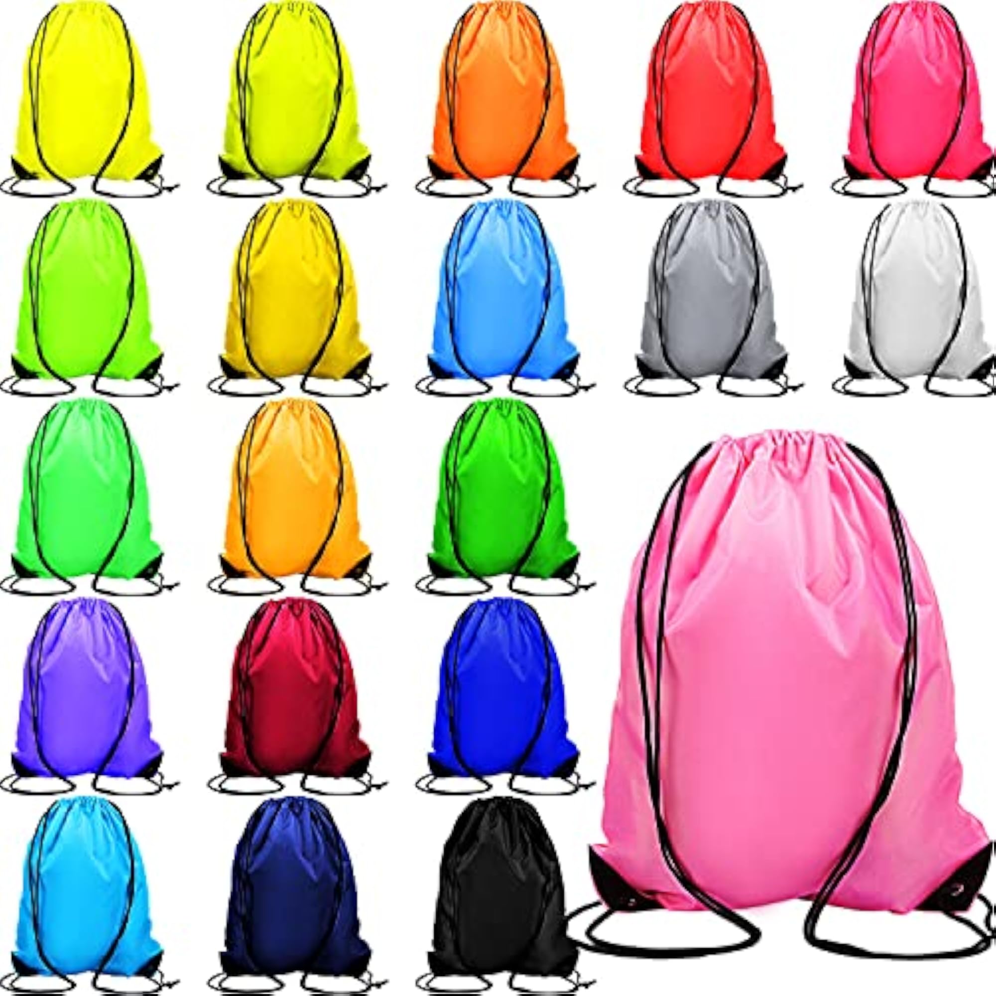 80 Pack Drawstring Backpack Bulk Waterproof Bags