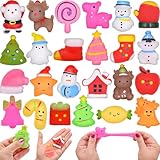 Menzcci 24 Pack Christmas Mochi Squishy Toys Squishies Christmas Toys for Kids Girls Boys Christmas Stocking Stuffers Party Favors Candy Bags Gifts