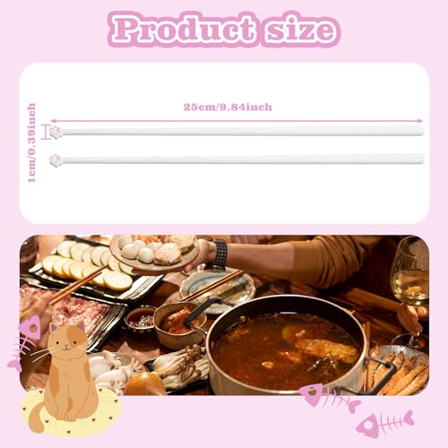 Wanmu 1 Paar Katzenpfoten Essstäbchen, Wiederverwendbare Cat Paw Chopsticks, Süße Pfotenabdrücke Stäbchen für Party, Tierliebhaber, Küche, Restaurant, Zuhause, Hotel, Lustige Geschenk