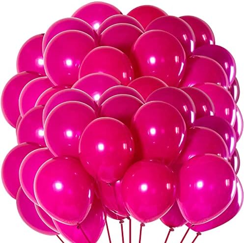 Hot Pink Latex Balloons, 70 pcs 12 inch Latex Balloons, Party Balloons for Pink Party Decorations, Pink birthday party Decorations for Girl, Wedding Decorations, Bridal Shower Pink Balloons Valentines